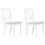 Berkfield Dining Chairs 2 pcs White and Light Wood Solid Rubber Wood 1