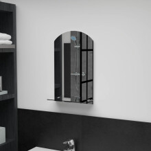 Berkfield Wall Mirror with Shelf 30x50 cm Tempered Glass