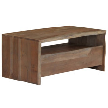 Berkfield Coffee Table Solid Acacia Wood Live Edges 90x50x40 cm Grey