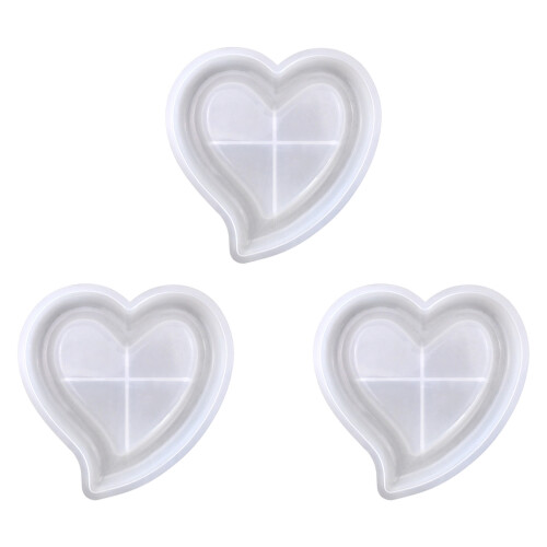 Flexible Heart Shape Coaster Silicones Mold Easy Releases Baking