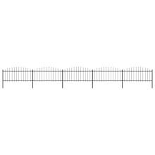 Berkfield Garden Fence with Spear Top Steel 892.5x75 cm Black