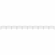Berkfield Garden Fence with Spear Top Steel 1781.5x125 cm Black
