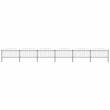 Berkfield Garden Fence with Spear Top Steel 1070x150 cm Black