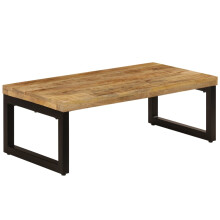 Berkfield Coffee Table 100x50x35 cm Solid Mango Wood and Steel