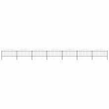 Berkfield Garden Fence with Spear Top Steel (0.5-0.75)x11.9 m Black