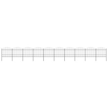Berkfield Garden Fence with Spear Top Steel 1781.5x175 cm Black
