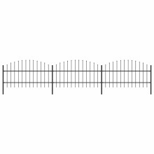 Berkfield Garden Fence with Spear Top Steel 537x100 cm Black