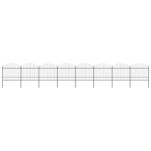 Berkfield Garden Fence with Spear Top Steel 1426x175 cm Black