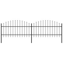 Berkfield Garden Fence with Spear Top Steel 359x125 cm Black