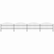 Berkfield Garden Fence with Spear Top Steel 714.5x100 cm Black