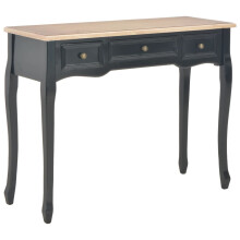 Berkfield Dressing Console Table with 3 Drawers Black