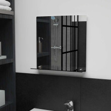 Berkfield Wall Mirror with Shelf 40x40 cm Tempered Glass