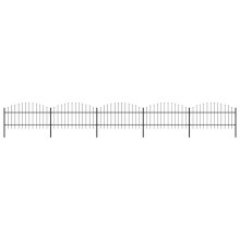 Berkfield Garden Fence with Spear Top Steel 892.5x125 cm Black