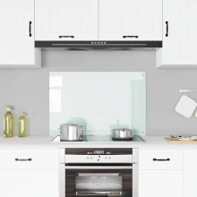 Berkfield Kitchen Backsplash Milk 90 x 60 cm Tempered Glass