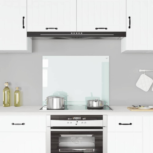 Berkfield Kitchen Backsplash Milk 80 x 60 cm Tempered Glass
