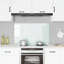 Berkfield Kitchen Backsplash Milk 100 x 60 cm Tempered Glass