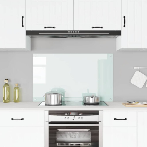 Berkfield Kitchen Backsplash Milk 100 x 60 cm Tempered Glass