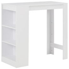 Berkfield Bar Table with Shelf White 110x50x103 cm