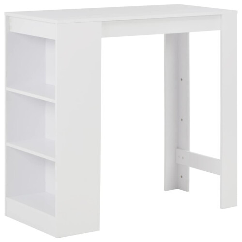 Berkfield Bar Table with Shelf White 110x50x103 cm