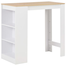 Berkfield Bar Table with Shelf White 110x50x103 cm