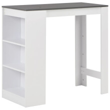Berkfield Bar Table with Shelf White 110x50x103 cm