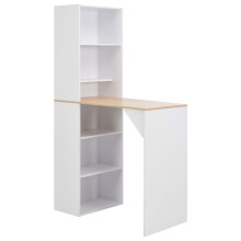 Berkfield Bar Table with Cabinet White 115x59x200 cm