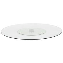 Berkfield Rotating Serving Plate Transparent 60 cm Tempered Glass