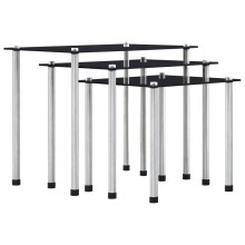 Berkfield Nesting Tables 3 pcs Black Tempered Glass