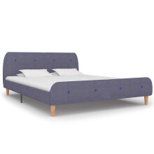 Berkfield Bed Frame without Mattress Light Grey Fabric 150x200 cm King Size