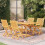 Berkfield 5 Piece Garden Dining Set Solid Teak Wood 1