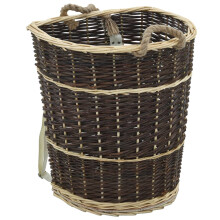 Berkfield Firewood Backpack with Carrying Belts 44.5x37x50 cm Natural Willow