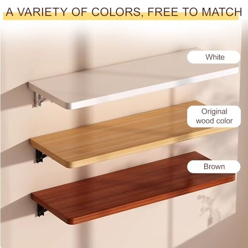 White Wall Mounted Folding Table 60x40cm with Adjustable Steel Bracket, SpaceSaving Workbench for Small Rooms 2