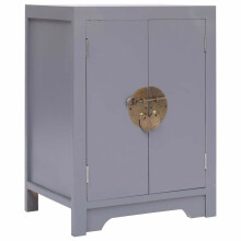 Berkfield Bedside Cabinet Grey 38x28x52 cm Paulownia Wood
