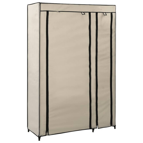 Berkfield Folding Wardrobe Cream 110x45x175 cm Fabric