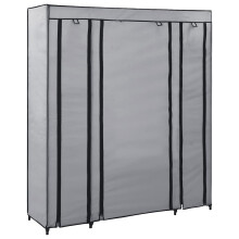 Berkfield Wardrobe with Compartments and Rods Grey 150x45x176 cm Fabric