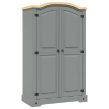 Berkfield Wardrobe Mexican Pine Corona Range 2 Doors Grey
