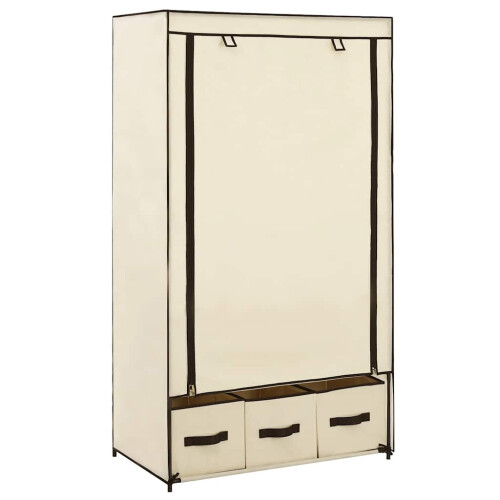 Berkfield Wardrobe Cream 87x49x159 cm Fabric