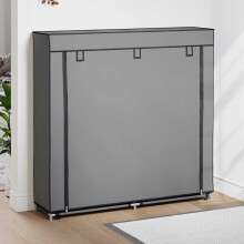 Berkfield Shoe Cabinet with Cover Grey 115x28x110 cm Fabric