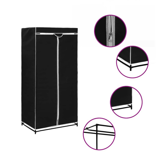 Berkfield Wardrobe Black 75x50x160 cm