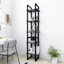 Berkfield 5-Tier Book Cabinet Grey 40x30x175 cm Engineered Wood