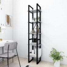 Berkfield 5-Tier Book Cabinet Concrete Grey 40x30x175 cm Engineered Wood