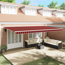 Berkfield Retractable Awning Manual Orange and Brown 600 x 300 cm