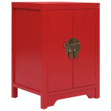 Berkfield Bedside Cabinet Red 38x28x52 cm Paulownia Wood