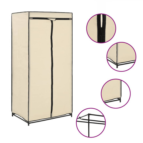 Berkfield Wardrobe Cream 75x50x160 cm
