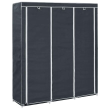 Berkfield Wardrobe with Compartments and Rods Black 150x45x175 cm Fabric