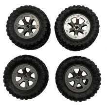 RC Truck Tires 73mm Rubber Wheels with Durable Alloy Hubs for WPL C14 FY001 FY002 1/16 Offroad Upgrade