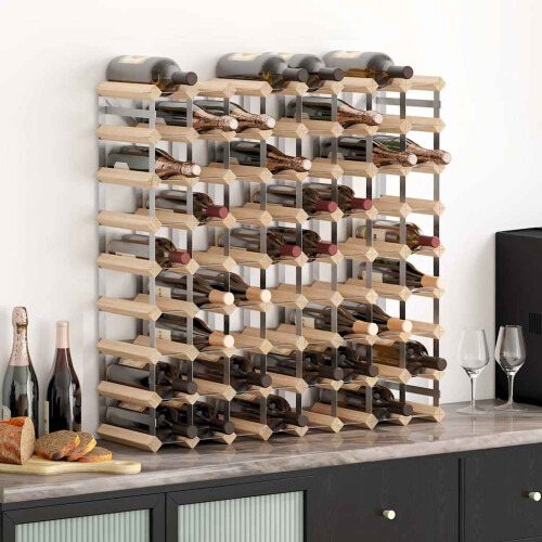 Berkfield Wine Rack for 72 Bottles Solid Pinewood