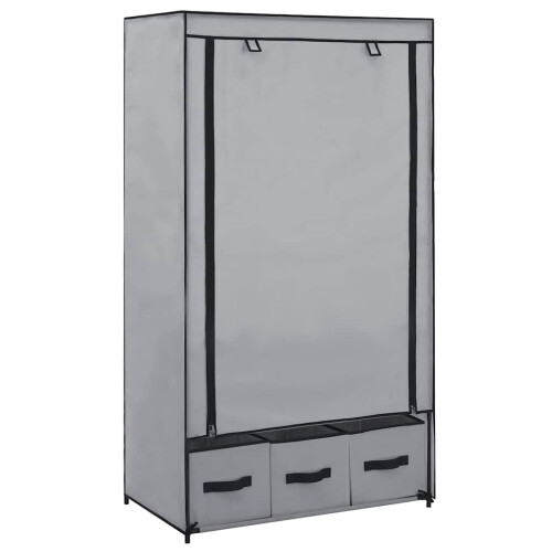 Berkfield Wardrobe Grey 87x49x159 cm Fabric