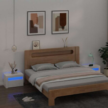 Berkfield Bedside Cabinets 2 pcs with LEDs White 60x35x40 cm