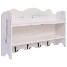 Berkfield Wall Mounted Coat Rack White 50x10x30 cm Wood